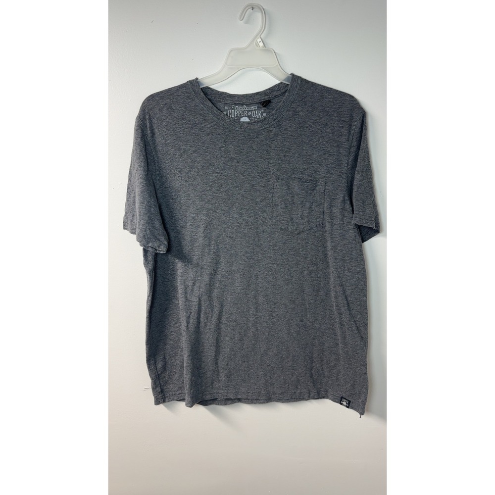 Copper & Oak | Charcoal Heather Grey Short Sleeve Pocket T-Shirt | Size XL